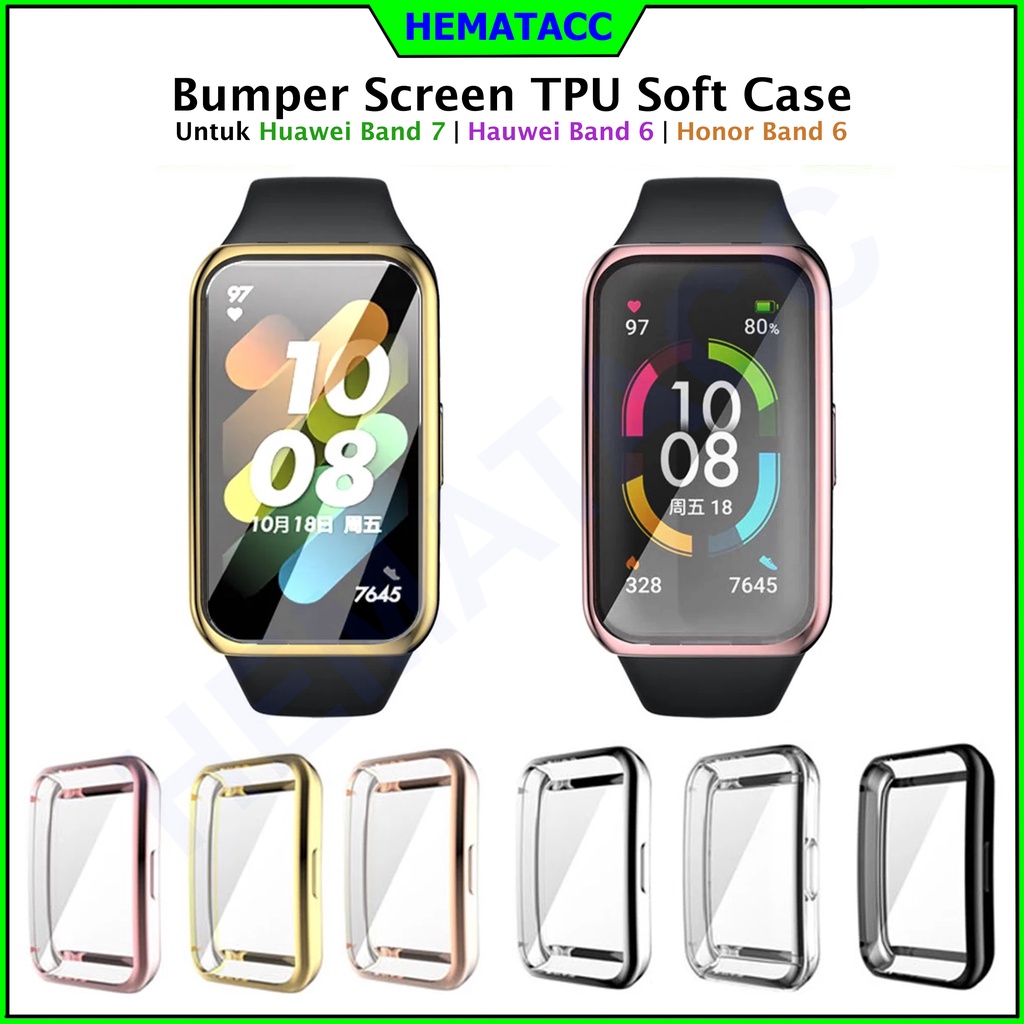 Bumper Screen Soft Case Huawei Band 7 / 6 &amp; Honor Band 6 Anti Crack Hematacc