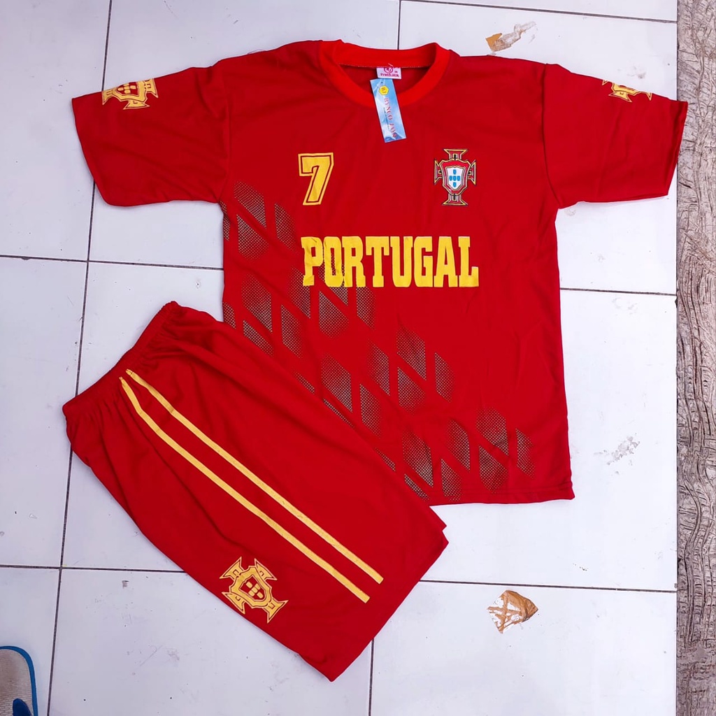 jersey baju bola anak portugal/setelan baju bola portugal