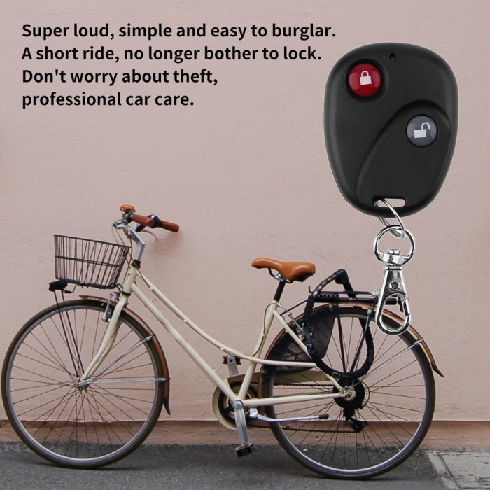 Alarm Sepeda Remote Control Bicycle Wireless Sensor Getar Waterproof