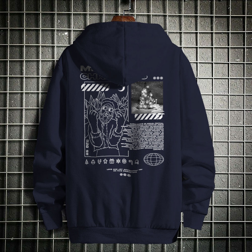 FORTGLASS CHRISTMAS STREET Outerwear Unisex Zipper Sablon Pria Premium Jaket Pria Jumper Hoodie