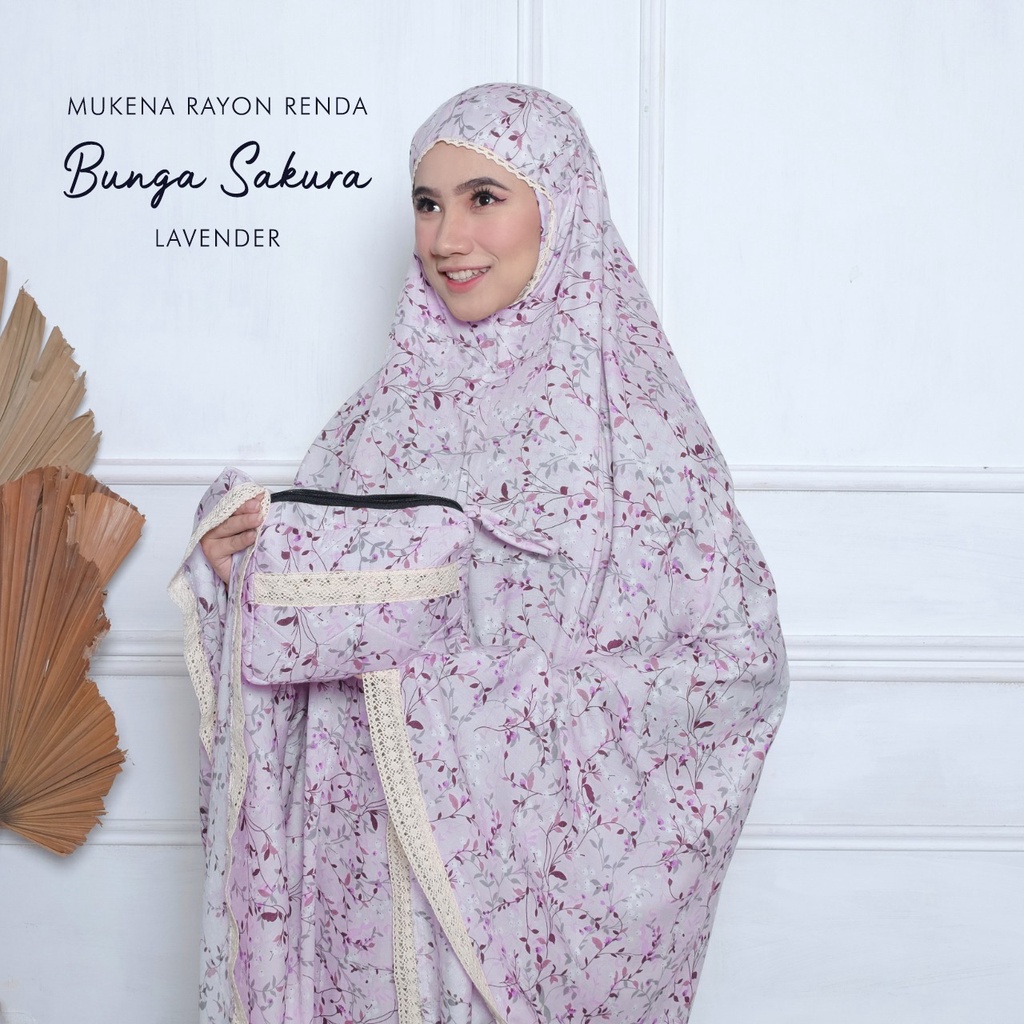 MUKENA TASIK - MUKENA RAYON RENDA BUNGA SAKURA TAS RENDA