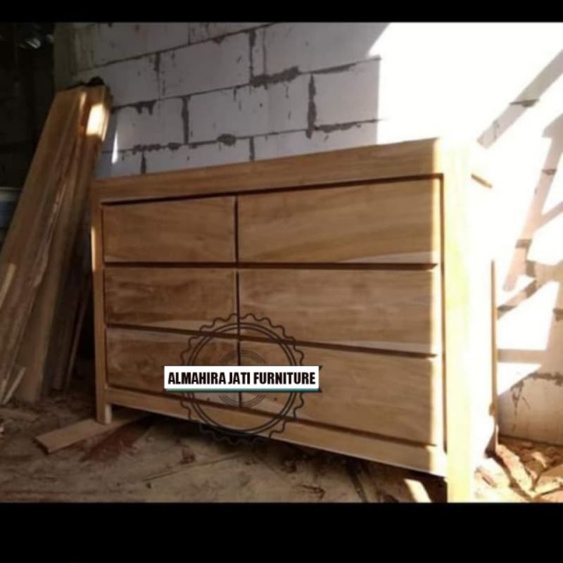 Lemari laci jati mentahan - Buffet lemari hias jati - lemari jati murah