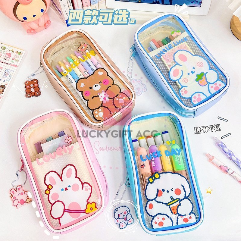 

(FREE GANTUNGAN) KOTAK PENSIL ANAK / TEMPAT TAS PENSIL ANAK 3 SLOT / PENCIL CASE AESTHETIC KARTUN JEPANG