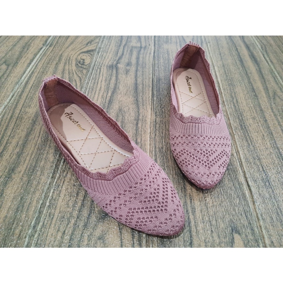 SEPATU BALET WANITA RAJUT IMPORT/FLATSHOES TERBARU BERKUALITAS/SEPATU SOL KARET/SEPATU TERBARU(COD-SALLSA_SICI_COLLECTION)