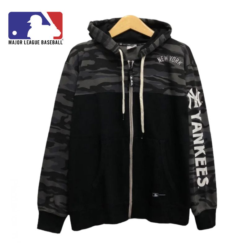 MLB YANKEES HOODIE FULLZIP CAMO SPELL OUT