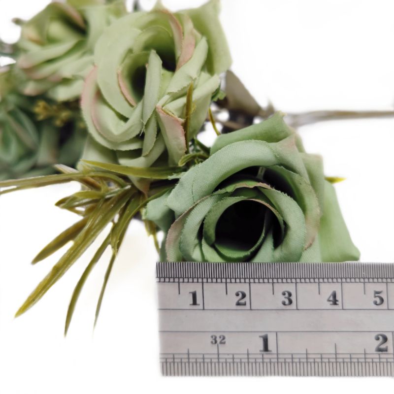 Bunga Mawar 2 Warna AF58 Hybrid Tea Roses Plant Artificial Dekorasi Backdrop Properti Foto Wedding