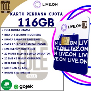 Kartu Perdana Live On 200GB / 100GB / 50GB / 25GB / 20GB / 15GB / 10GB / 7GB Nomor Kuota Data Internet Besar dan Murah  Jarirngan XL Axiata 4.5G