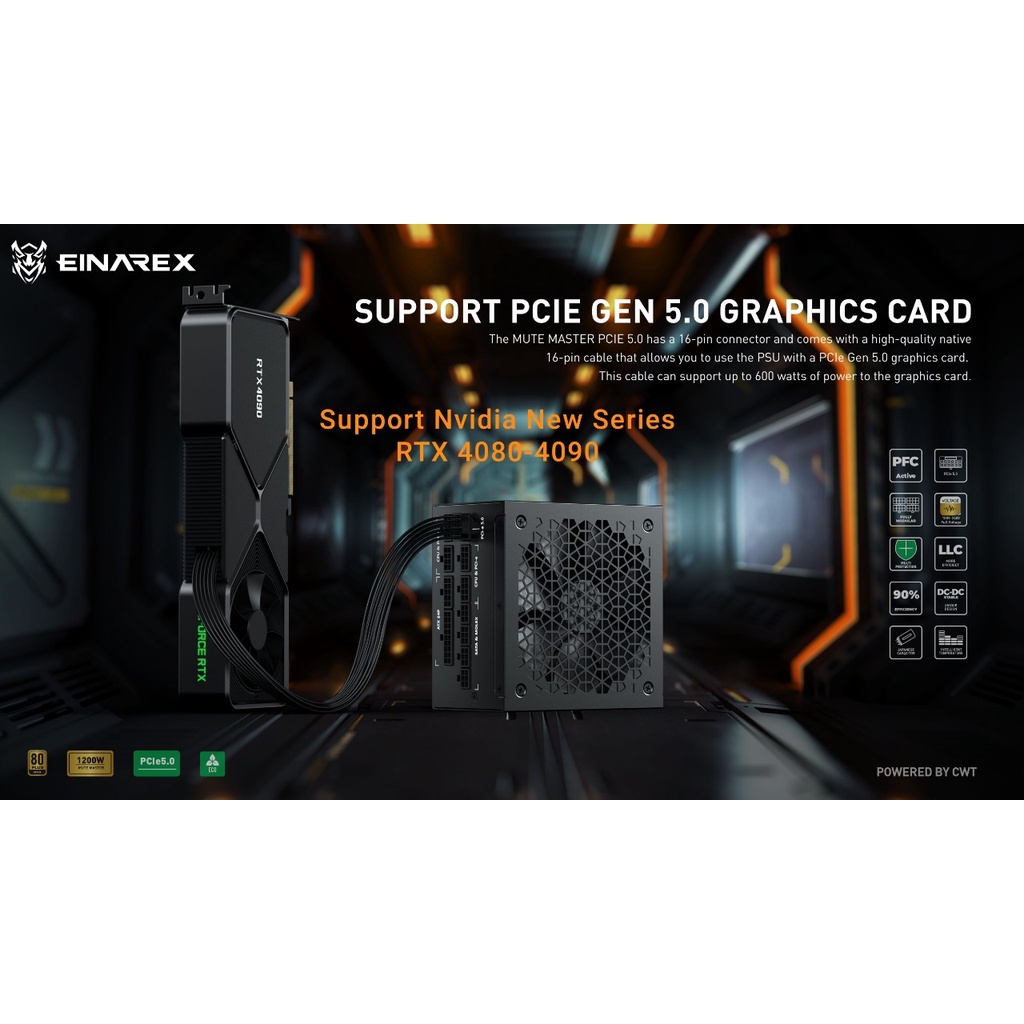 PSU EINAREX SUPERIOR 1200W 80+ Gold Fully Modular PCIe 5.0