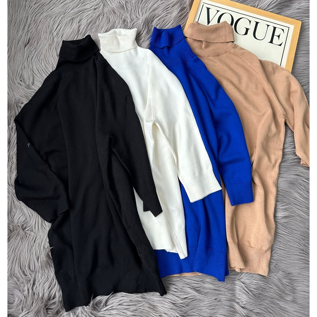 high collar knit sweater