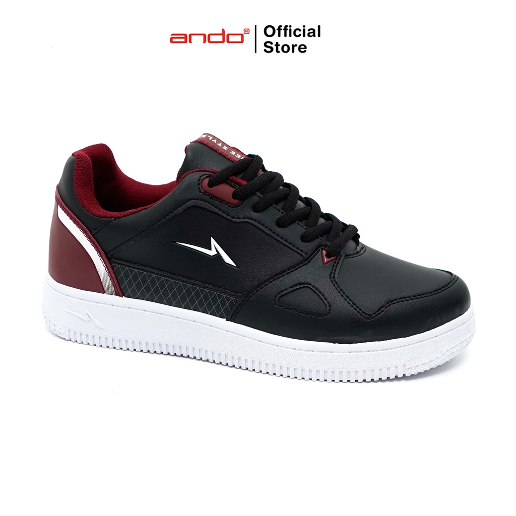 Ando Official Sepatu Sneakers Senju Pria Dewasa - Hitam/Putih