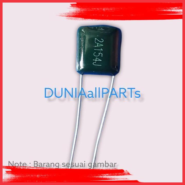 (DAP) kapasitor polyester 154J 100V CL11 2A154J / 2A 154J