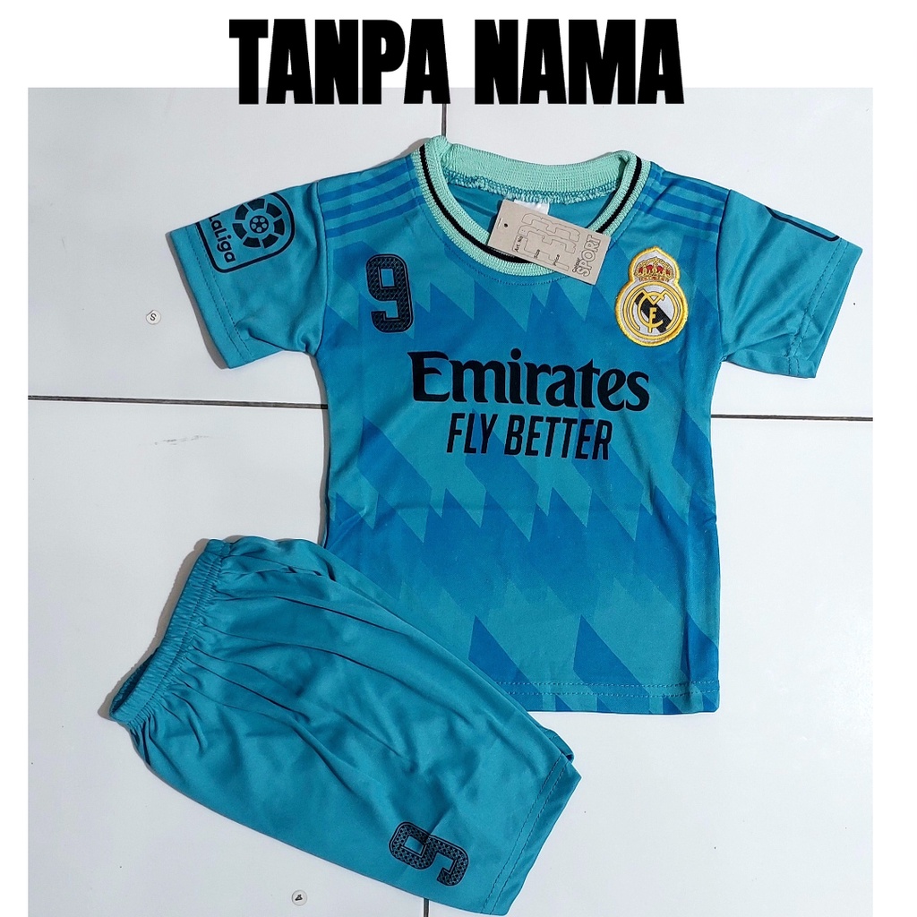 setelan baju bola anak/setelan baju futsal/baju bola madrid tosca/baju futsal murah