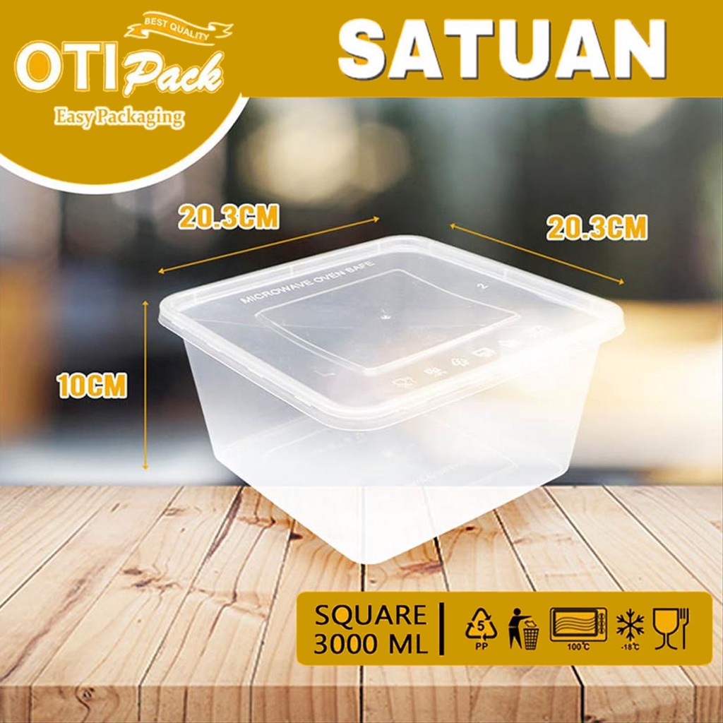 Thinwall Satuan/thinwall Kotak Makan 3000ml Thinwall Otipack OTKS3000