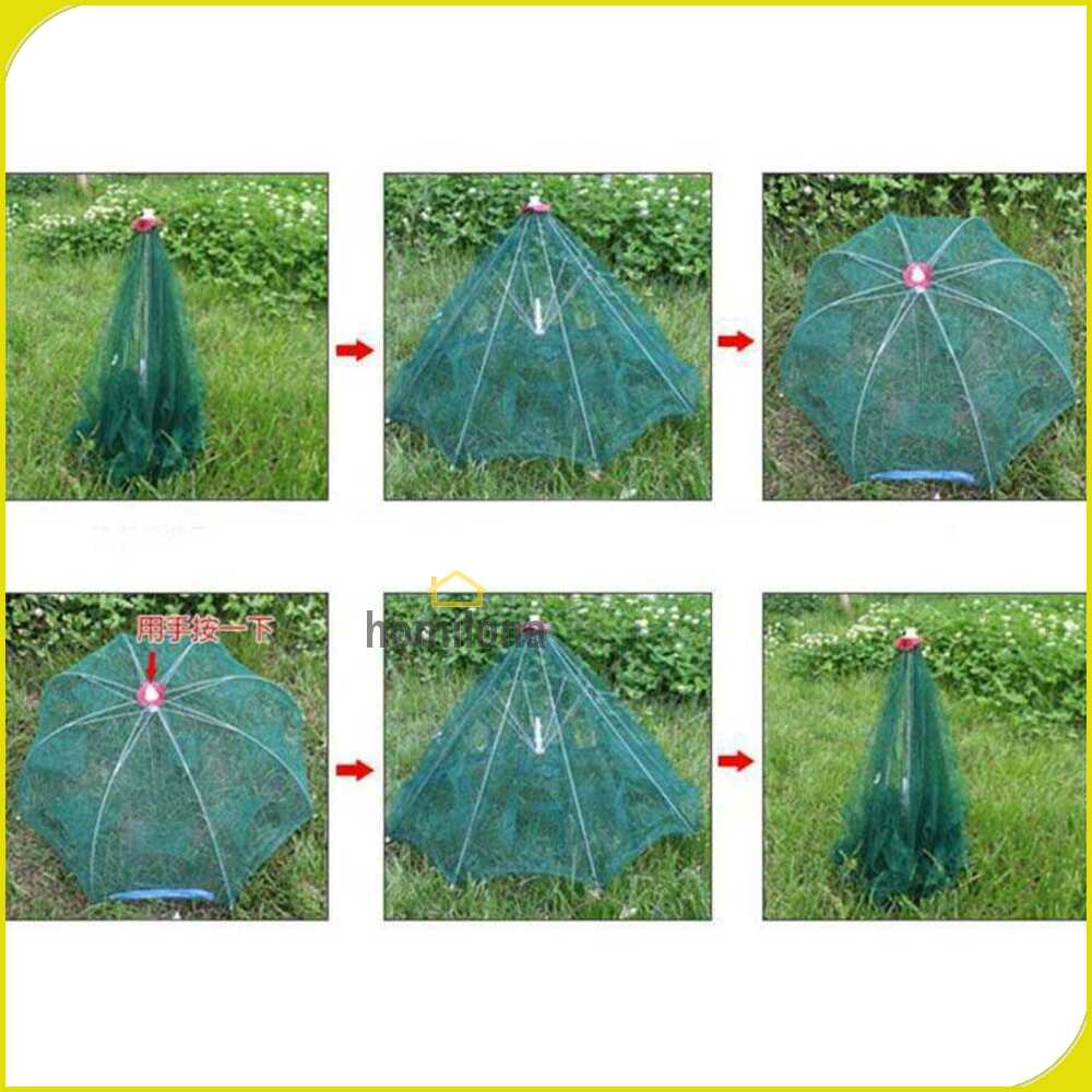 Jaring Pancing Ikan Automatic Folding Umbrella Fishing Net 16 Holes - H14572