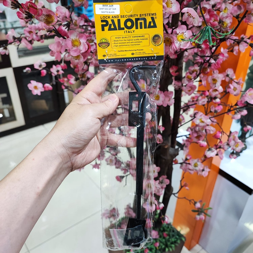Window Hook PALOMA WHP 524 STEEL 10 INCH Hak Angin PenahanJendela HITAM BLACK MATTE