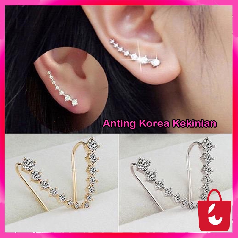 ✅ Harga Sepasang Anting Tusuk Garis Tindik Korea Comet Berlian Fashion Wanita Korea Aksesoris Murah