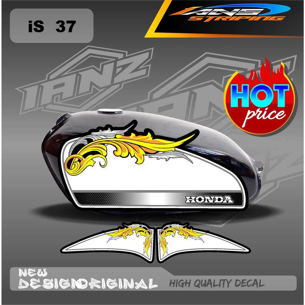 STIKER KONSEP TANGKI CB100 CUSTOM HOLOGRAM/NON HOLOGRAM IS37