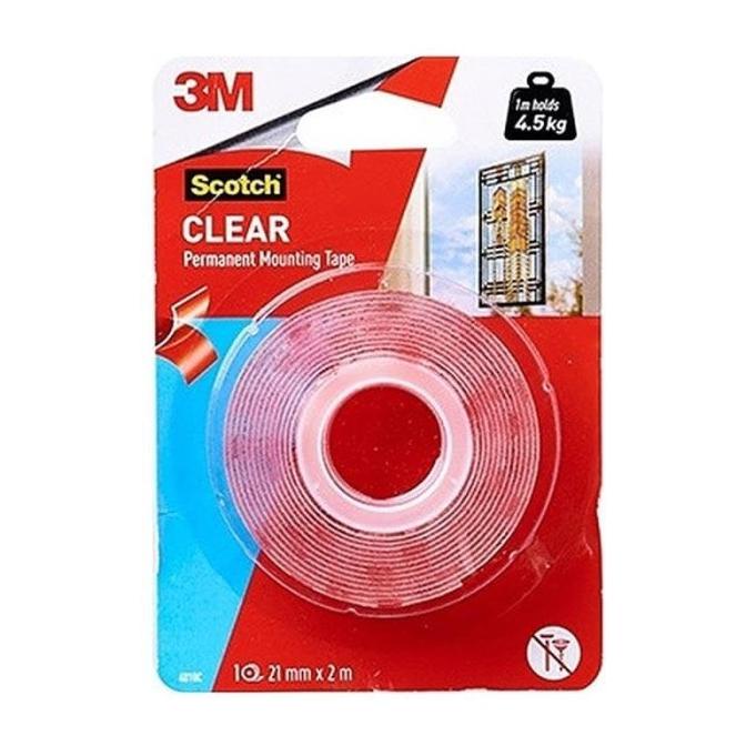 

Double Tape 3M Scotch Clear Permanent Mounting Transparan 4010C 4,5KG