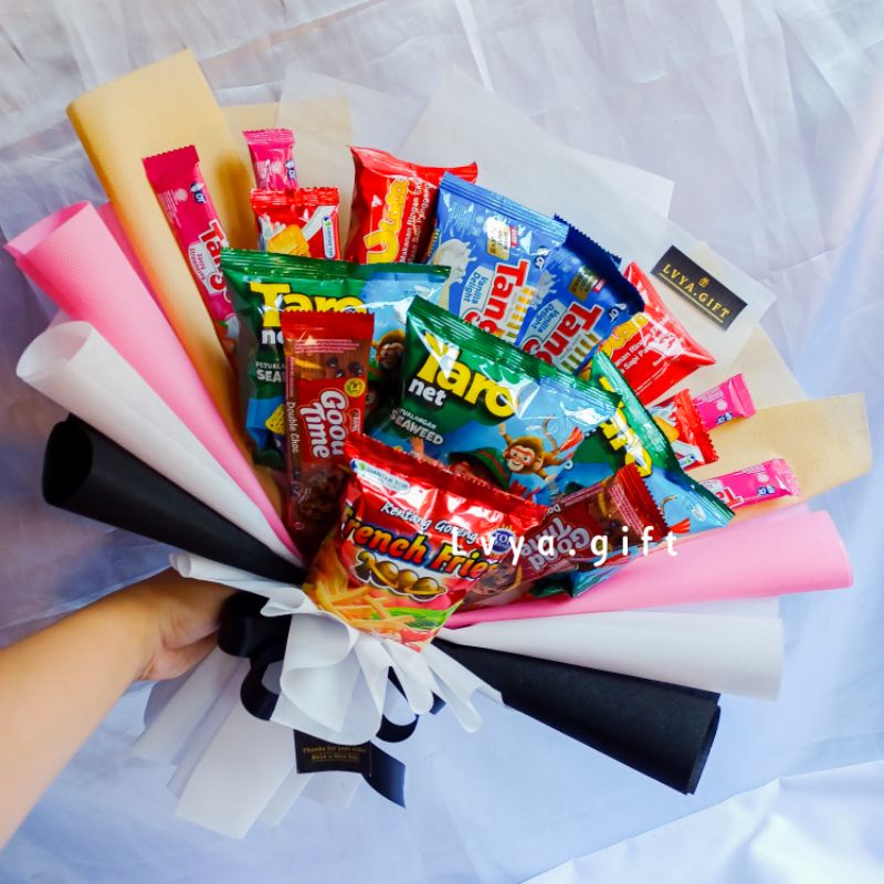 (SNACK 0008) Lvya.gift Buket snack random medium | Buket snack wisuda | Buket snack mix snack | Buket snack isi banyak