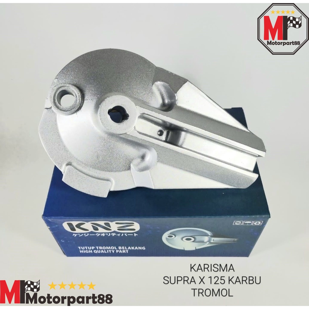 PANEL TUTUP TROMOL BELAKANG KARISMA SUPRA X 125 TROMOL SILVER KNZ