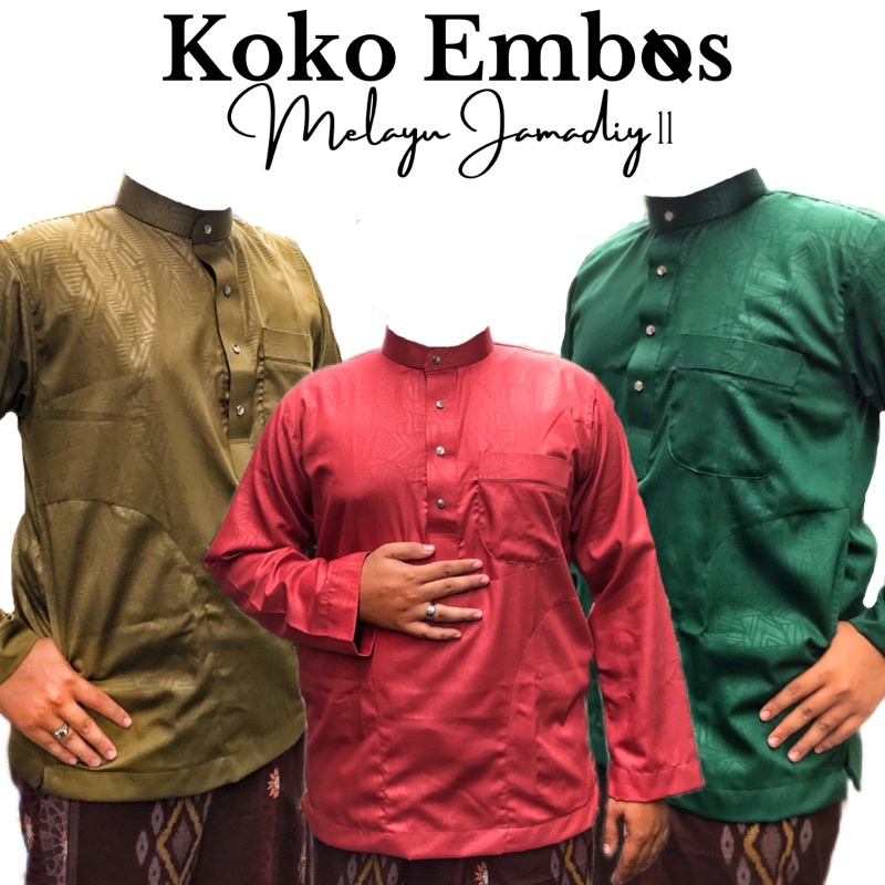 Koko Embos Melayu By Bakkah | Baju Koko Melayu Kancing Snap