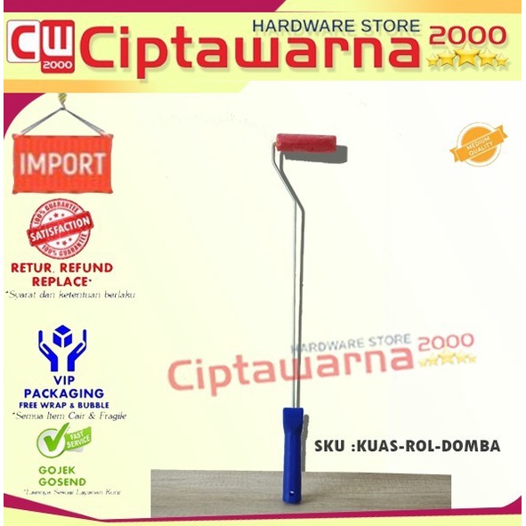 Open DS] Kuas Roll Kapal4" Bulu Domba Merah Cat kapal alat cat kapal roller cat