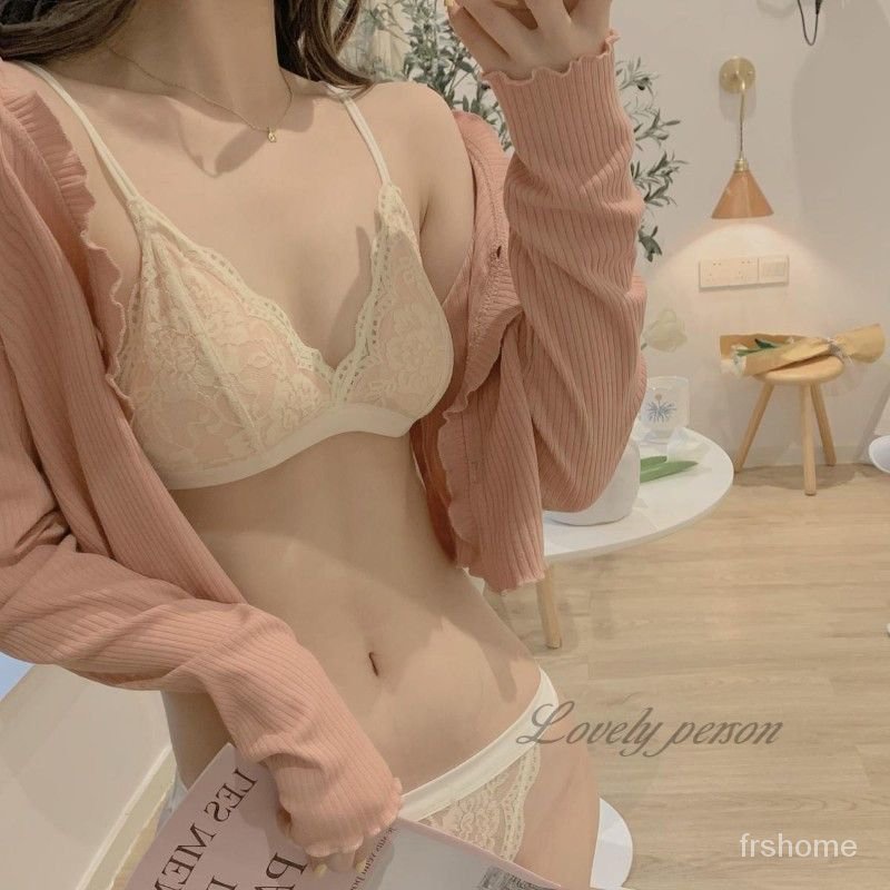 Dada kecil dada kecil dada tidak ada cincin baja bra celana dalam wanita tipis ultra -thin musim pan