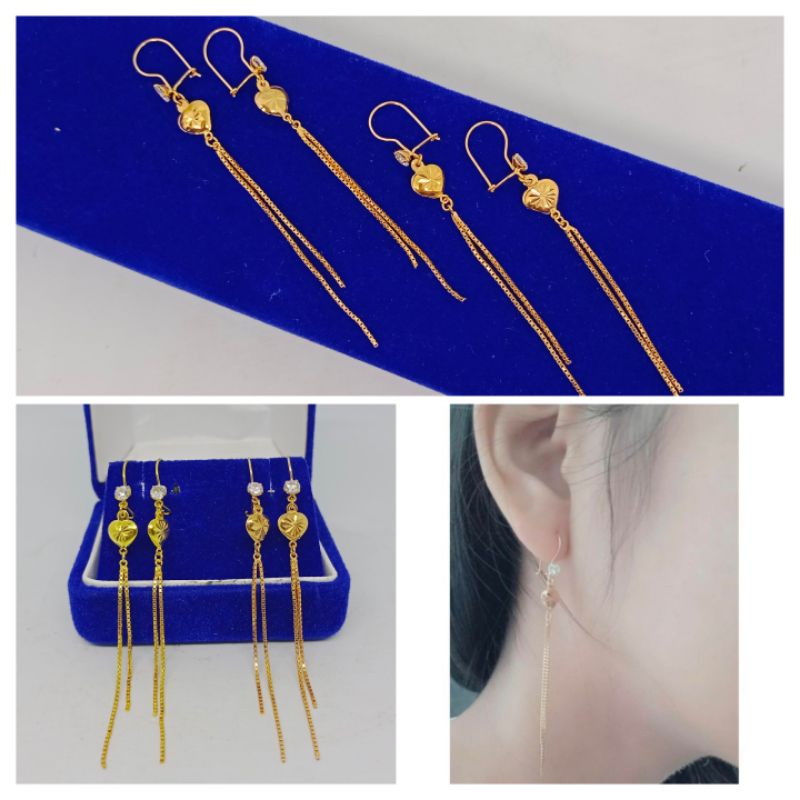 anting model kait love ukir mp 1+2 rumbay itali-perak asli silver 925 lapis emas-perhiasan fashion wanita terbaru