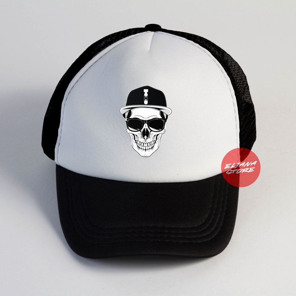 Topi Trucker Osiris | Skull Red | Skull Hat | Topi Snapback Animasi