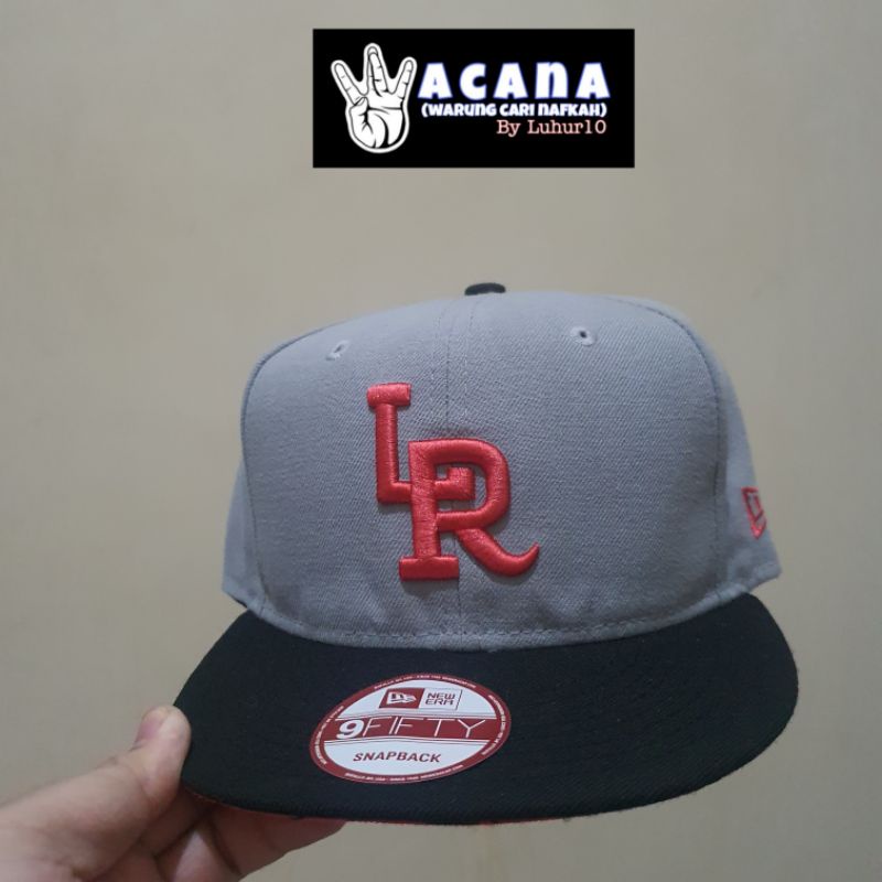 Topi Snapback New Era x Minor League Logo LR Warna Abu Hitam Merah Bata Size Setelan [Second]