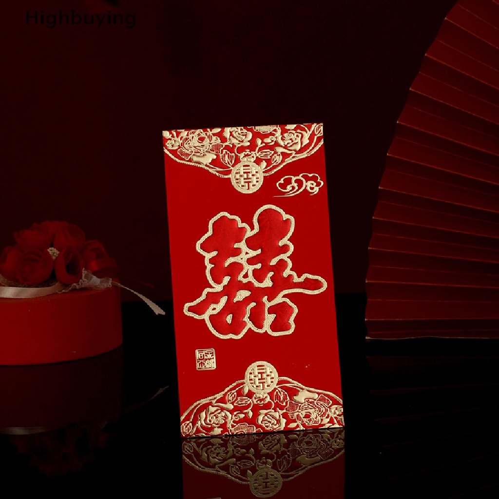 Hbid 6PCS Amplop Merah Pernikahan Tradisional China Amplop Uang Keberuntungan Wedding Pengantin Baru Pengantin Pria Hong Bao Perlengkapan Pernikahan Amplop Merah Glory