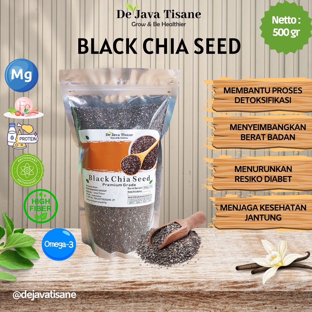 

Black Chia Seed Hitam 500 Gr Organic Black Chia Seed