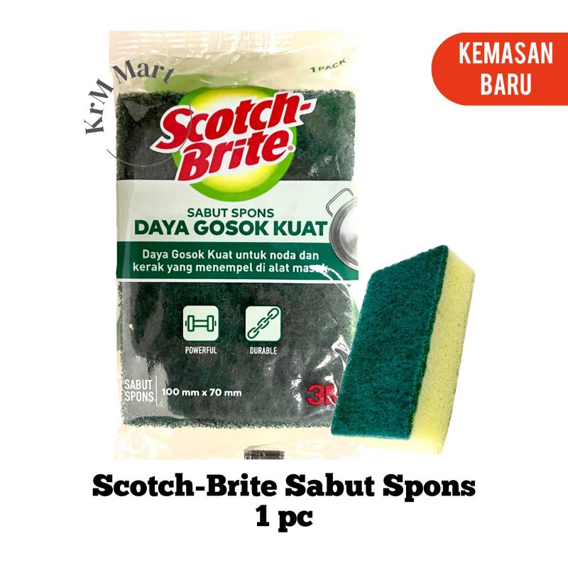 Scotch Brite Sabut Spons spon sponge busa cuci piring 2 sisi 3M