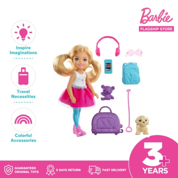 

- ​Chelsea Barbie Promo Travel Limited Mainan Boneka Doll and Anak Acessories