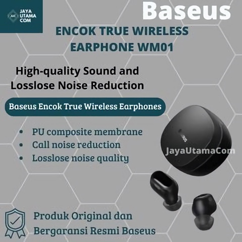 Baseus True Wireless Bluetooth Earphone Mini Earbuds TWS WM01 ORI