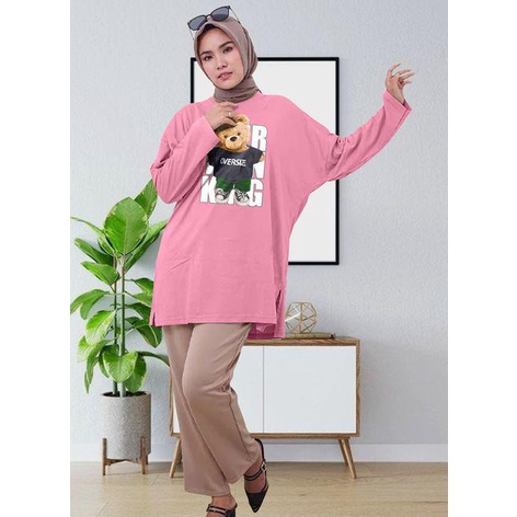 BLOUSE OVERSIZE LENGAN PANJANG LD 130CM DTF BEAR OVERSIZE