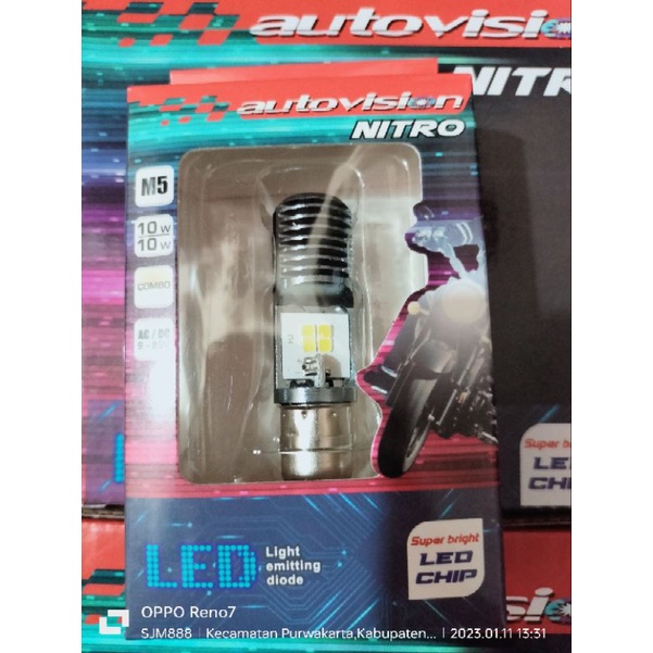 lampu led autovison 2warna(kuning/putih) motor grand/supra/suprafitnew/revo/blade/beat/beat fi/vario lama/variotecno/scopy lama/mio/miosmile/miosoul/vegazr/jupitermx/