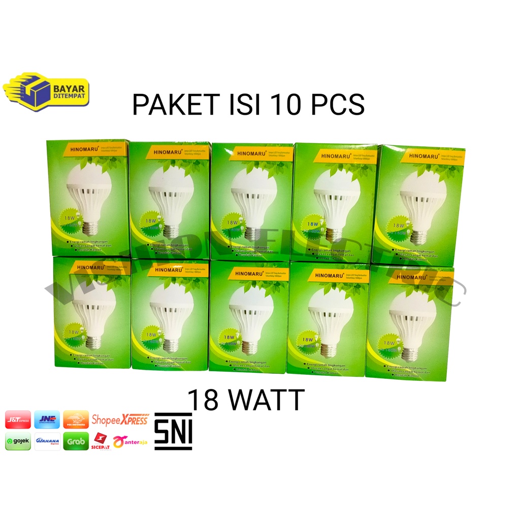 PAKET 10 PCS LAMPU LED HINOMARU 18W HP-3018 DUS HIJAU