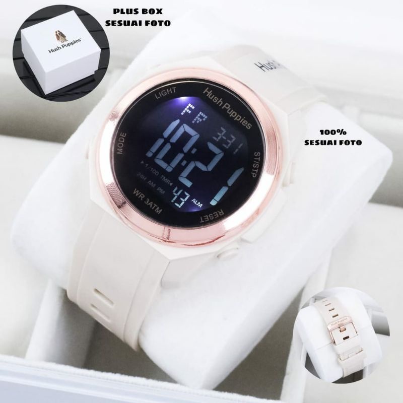 Jam Tangan Hush Puppies Digital Led Rubber Tahan Air Favorit Kesukaan Bisa COD