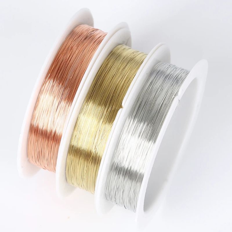 Kawat Tembaga Cooper Nail Art Wire 0.02mm Untuk Dekorasi Kuku Gelang Kalung DIY Manik Manik  Silver Gold Rose Gold Hiasan Kuku Japan
