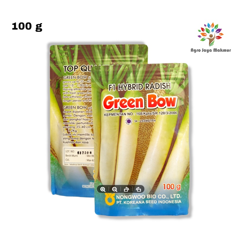 Benih lobak putih GREEN BOW 100 gram