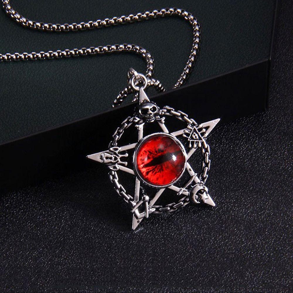 Mxbeauty Pria Kalung Fashion Pribadi Keren Klavikula Rantai Stainless Steel Niche Desain Alloy Pentacle Turki Sweater Chain