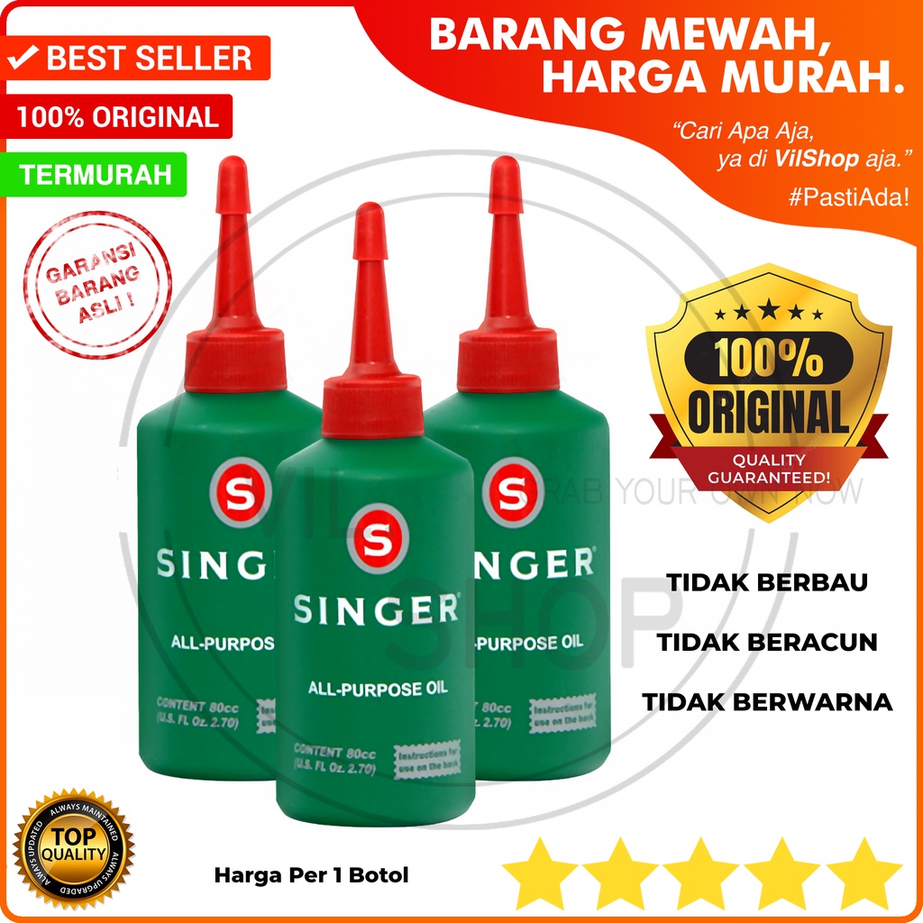MINYAK SINGER ASLI ALL PURPOSE OIL 80 ML ORIGINAL PELUMAS BERSIH MINERAL LUBRICANT OIL MINYAK MESIN 