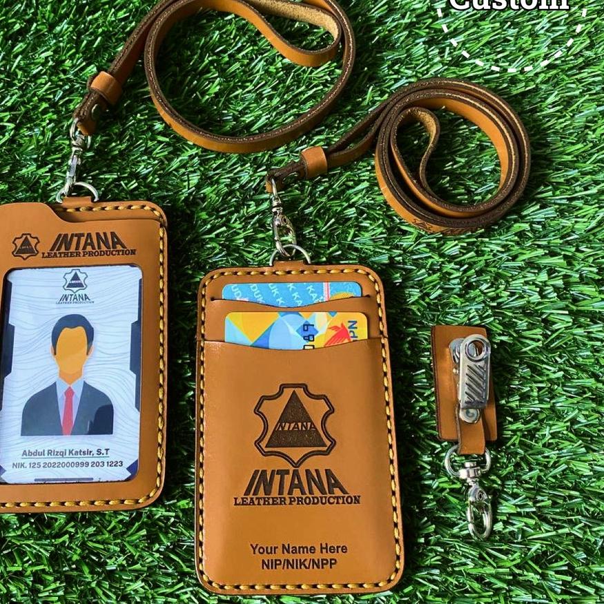 

✓ Id Card Holder 4 Lapis Bahan Kulit 3 Slot Kartu Name Tag Kulit Asli Nametag Kulit Id Card Kulit Gantungan Custom Nama Logo Perusahaan New !