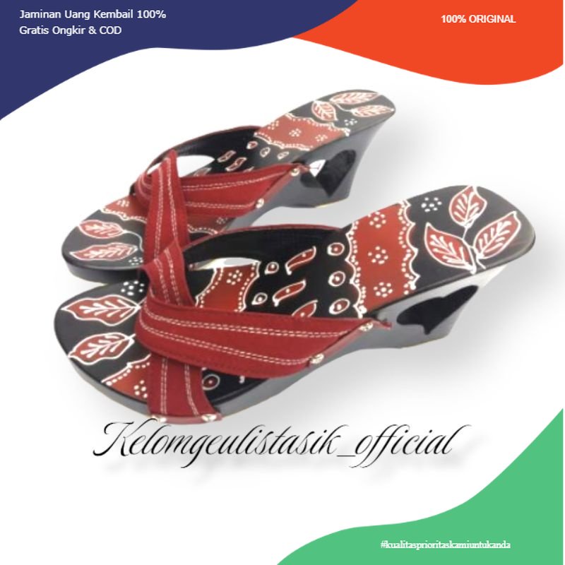 wedges sandal kelom geulis batik indonesia