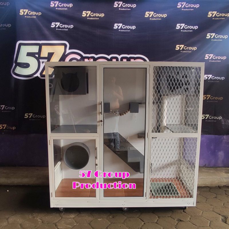 Kandang rumah kucing / hewan peliharaan bahan alumunium