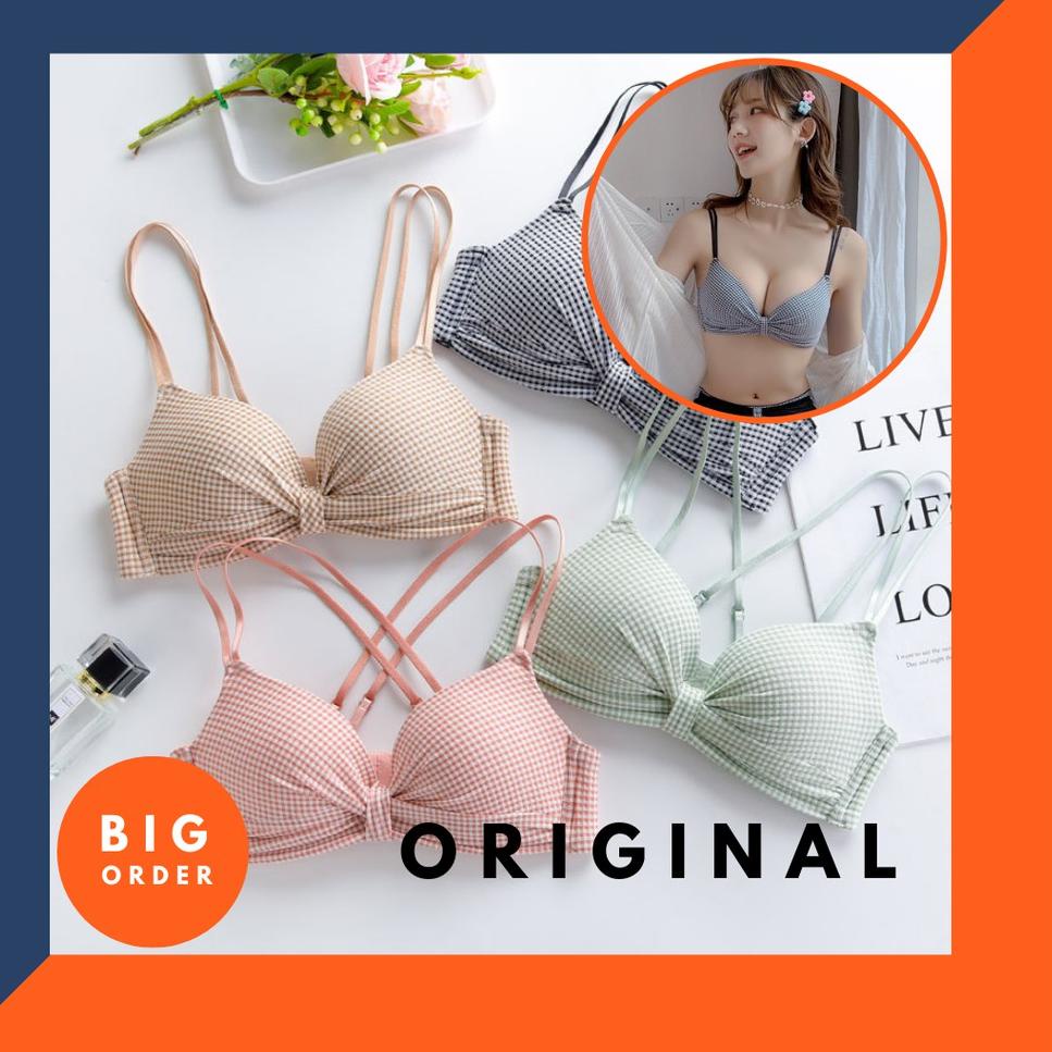 BH Bra Wanita Underwear Cewek Kutang Wanita Motif Pita Lucu Bra Premium BH21 –JM.13Ja23ᴳ