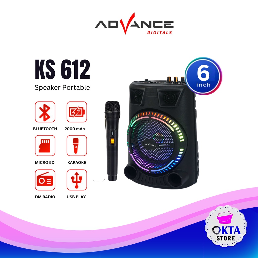 Advance Speaker Bluetooth KS612 6,5 inch Free Mic KS-612