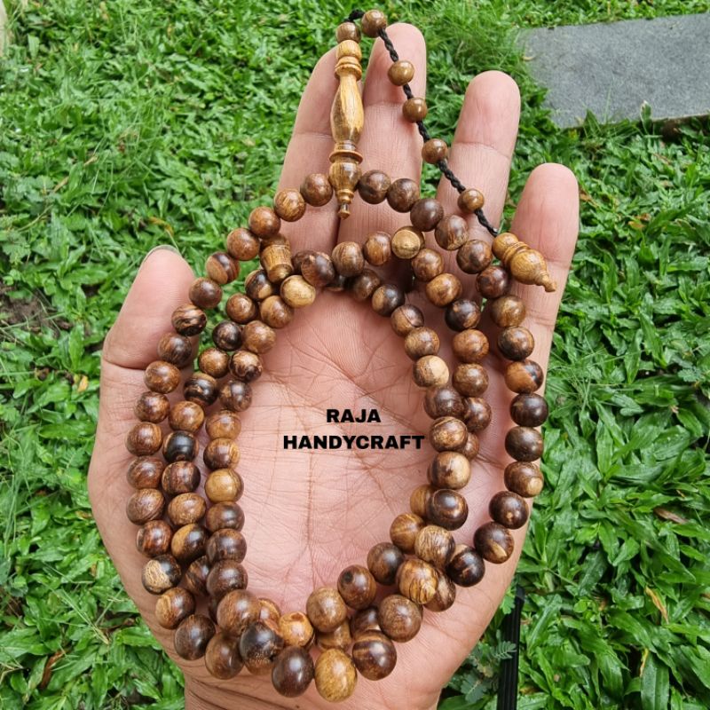 Tasbih Muslim Isi 99 Kayu Gaharu Zebra Asli Kalimantan Kualitas Super