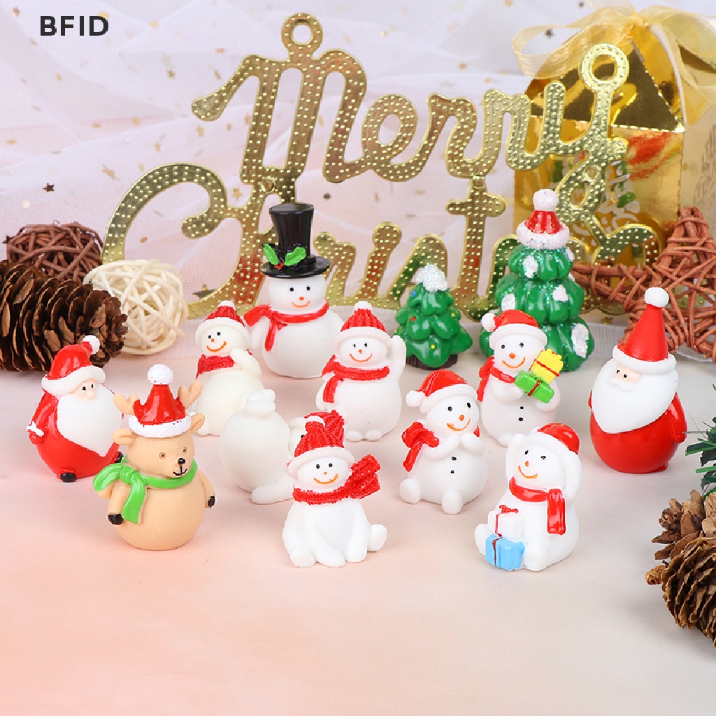 [BFID] Patung Hadiah Pohon Natal Snowman Santa Claus Peri Taman Miniatur Kerajinan [ID]